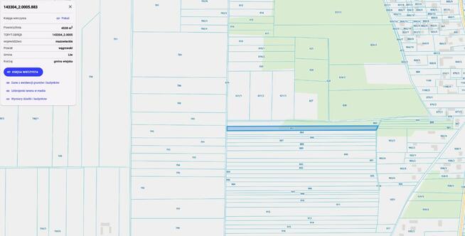 Działki leśne i grunty rolne Krypy; Gmina Liw