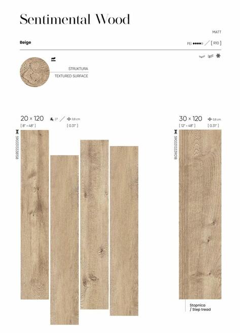 Schody drewnopodobne stopnice gres 120x30 Sentimental gat.1