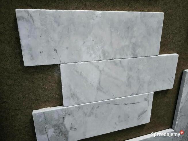 Cegiełki Marmurowe Royal White Bębnowane 30,5x10x1 cm