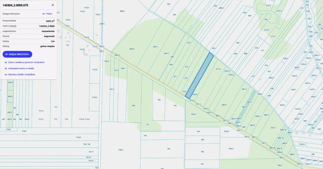 Działki leśne i grunty rolne Krypy; Gmina Liw