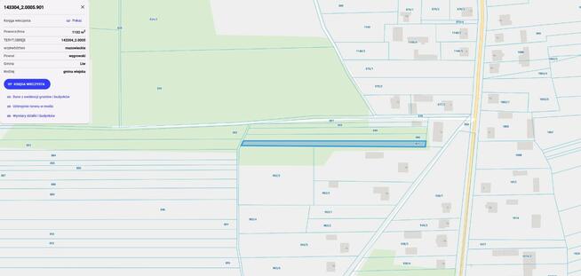 Działki leśne i grunty rolne Krypy; Gmina Liw