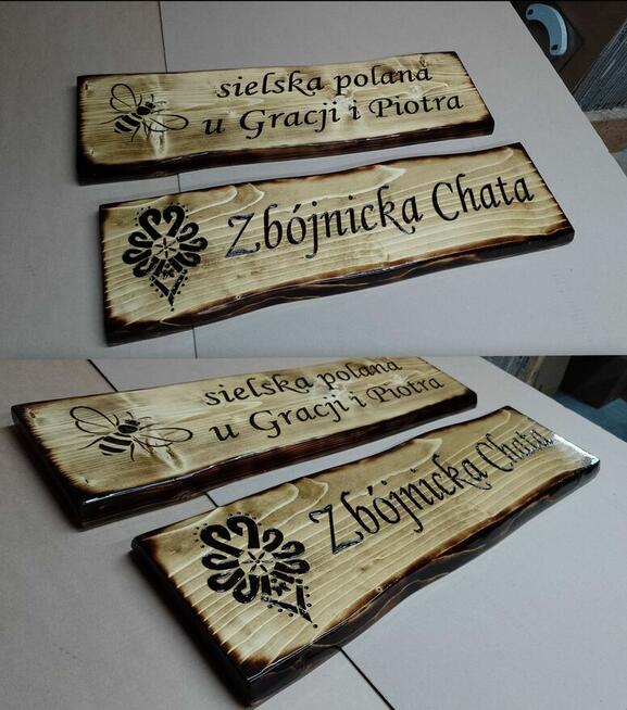 NAPIS NA DESCE grafika logo szyld baner restauracja domek