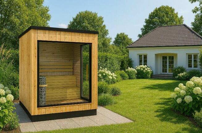 Nowoczesna sauna ogrodowa 220x220 – projekt, producent