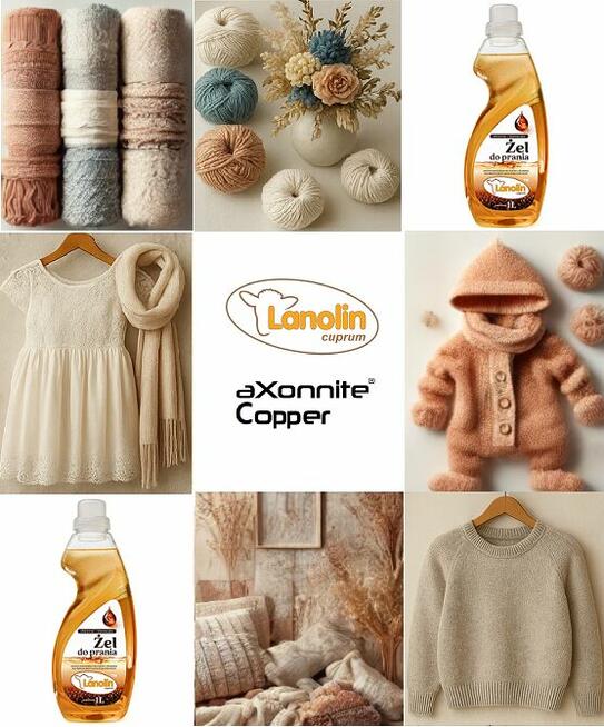 Żel do prania kolorowych tkanin LANOLIN z nanomiedzią 2000ml