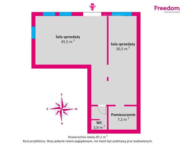 Przestronny lokal użytkowy z dużą witryną od ulicy