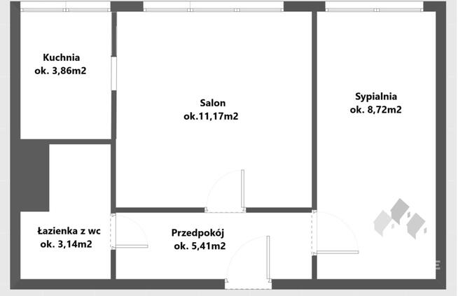 34m2, 2 pokoje, do remontu, osiedle Podgrodzie