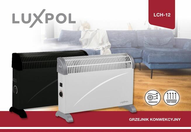 Grzejnik konwektorowy bez nawiewu Luxpol LCH-12B Moc 2000 Wa