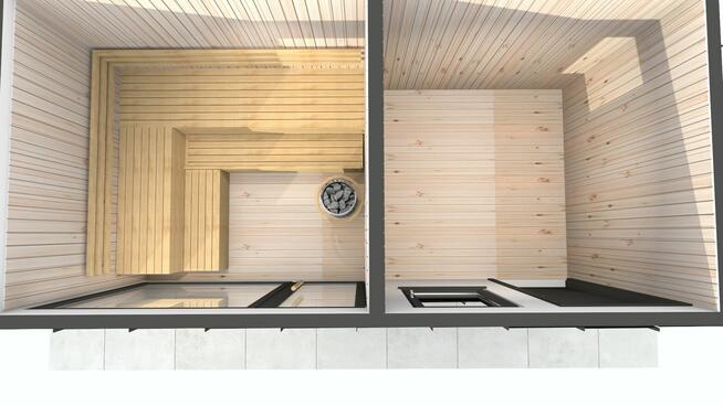 Sauna ogrodowa z pomieszczeniem gospodarczym – producent