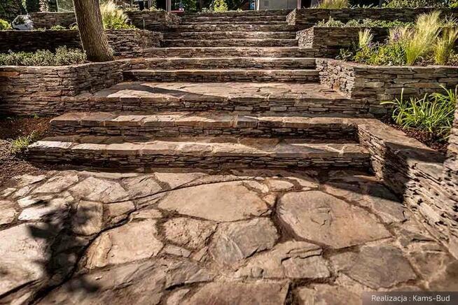 Kamień murowy luz, murki oporowe, łupek księżycowy, mury