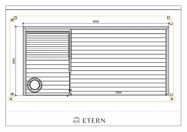 Sauna ogrodowa z wiatą - 500x245x230cm - realizacja