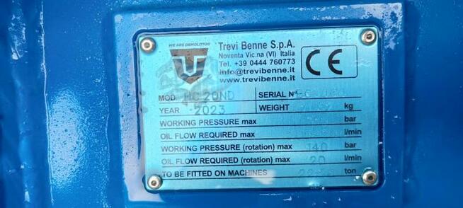 Szczęki Tnąco Kruszące Wyburzenia TreviBenne HC20ND