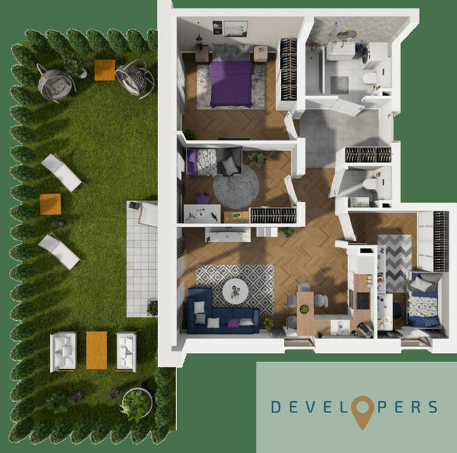 Funkcjonalne 4 pokoje z ogródkiem, Zielona okolica