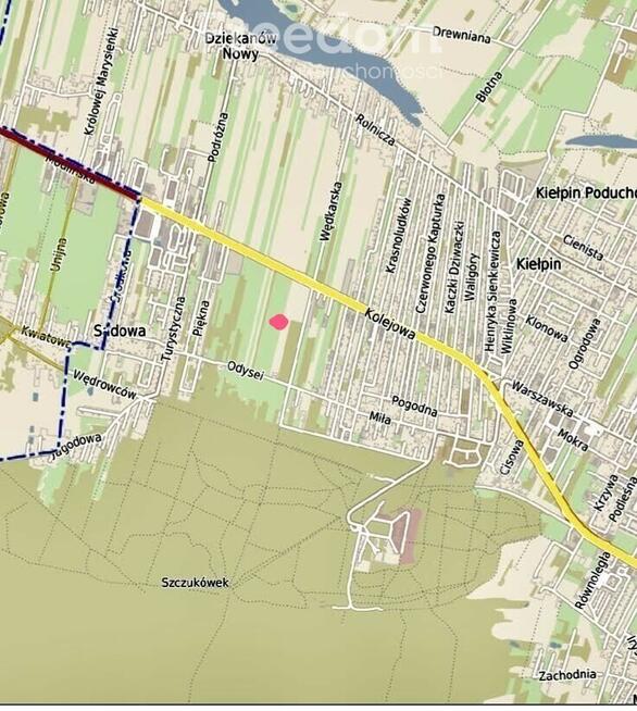 Działka budowlana Łomianki-Dziekanów blisko trasy