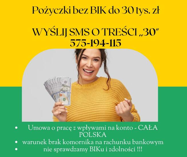 Szybka pożyczka bez BIK , decyzja od ręki , ZDALNIE