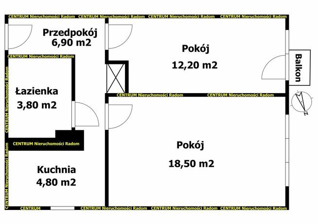 Planty, ul. Cicha, M3, 46.2 m2, balkon.