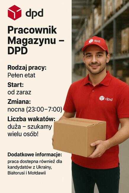 Pracownik magazynu DPD - zmiana nocna