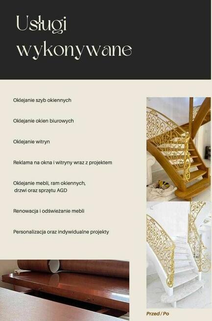 Oklejanie mebli i szyb