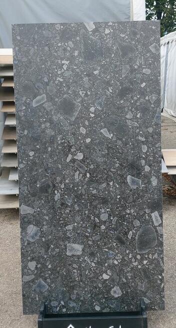 Płytki polerowane czarny kamień lastryko 120x120 Ceppo black