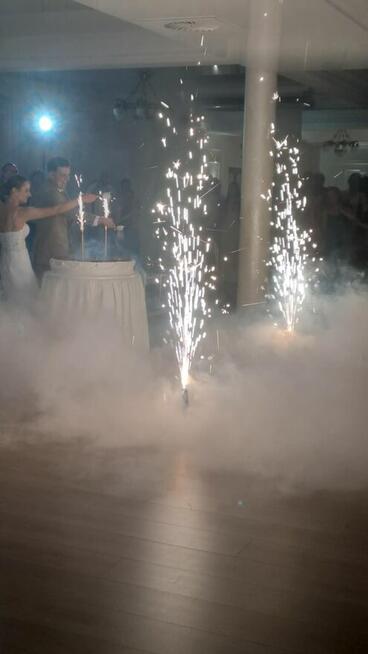 Foto-budka360, ciężki dym, wiatraki iskier, fontanna iskier,