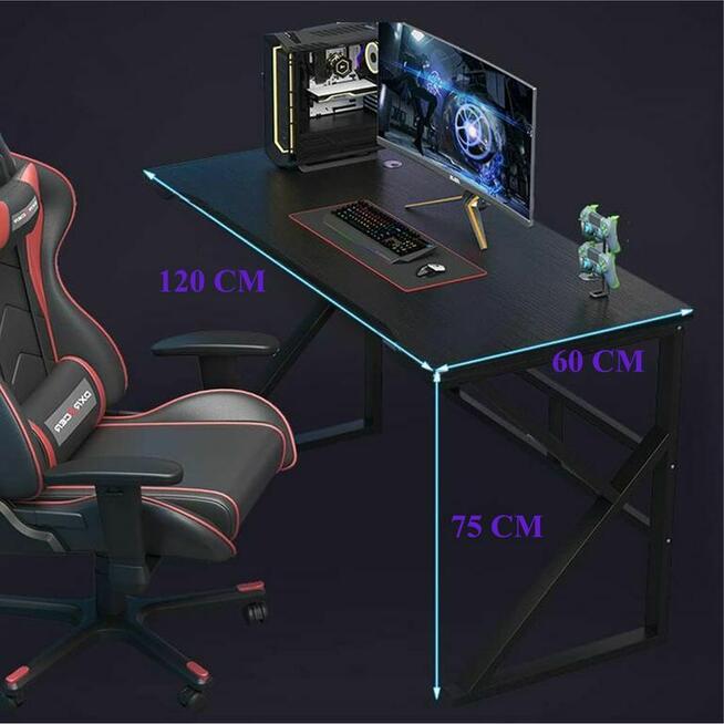 Biurko Komputerowe Stół Gamingowy dla Gracza Komputerowe Duż