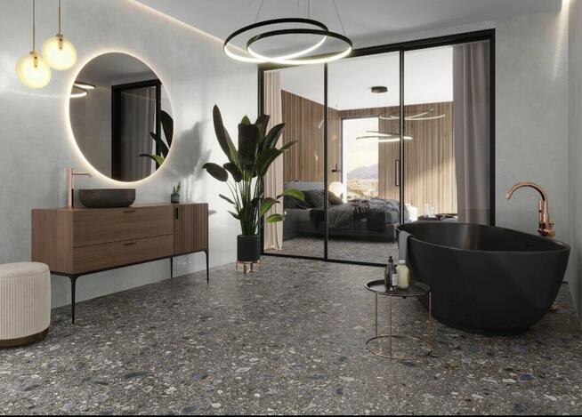 Płytki polerowane czarny kamień lastryko 120x120 Ceppo black