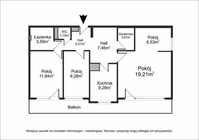 Trzypokojowe mieszkanie na Bielanach