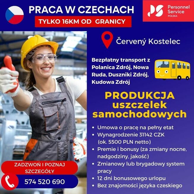 Pracownik produkcji elementów gumowych z codziennym dowozem