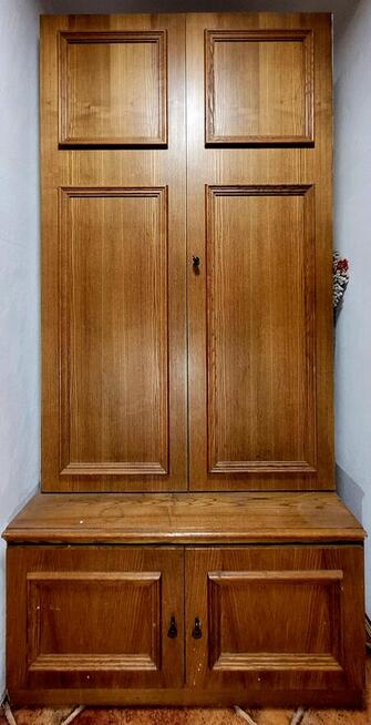 Meblościanka drewniana 4 piony, razem 3.5m szerokości, 2.12m