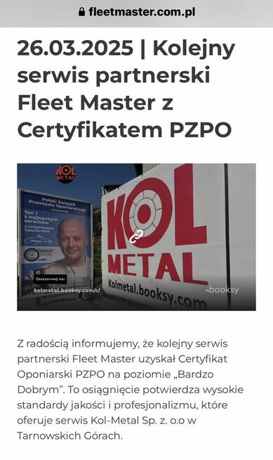 Serwis partnerski Oponeo.pl kolmetal.booksy.com tel322858000
