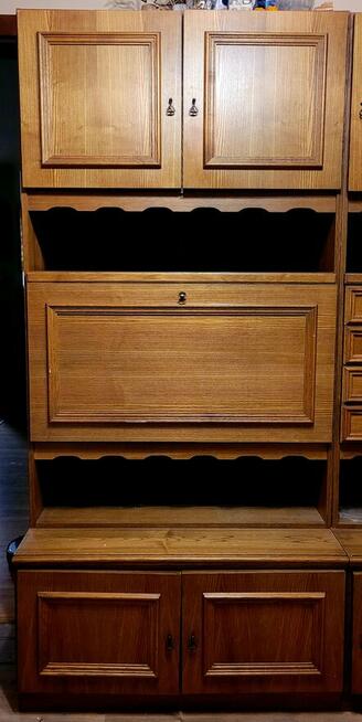 Meblościanka drewniana 4 piony, razem 3.5m szerokości, 2.12m