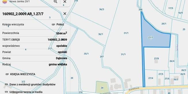 Działka rolna 10357m2 w Nowej Jamce (opolskie)