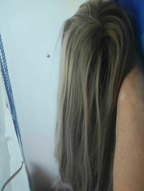 Peruka Jasny Blond Pasemka dla Kobiet Damska Długie Włosy