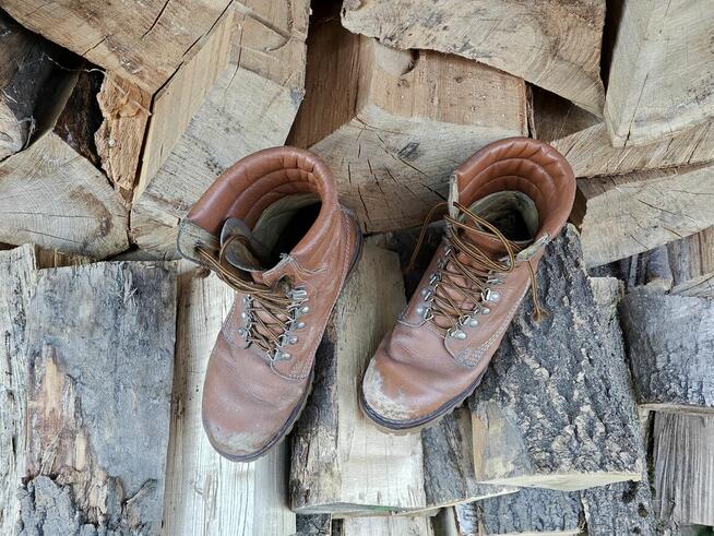 Skórzane wysokie buty vintage