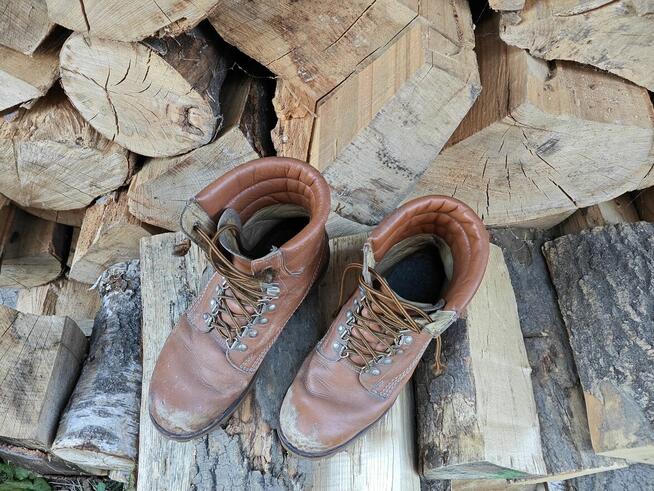 Skórzane wysokie buty vintage