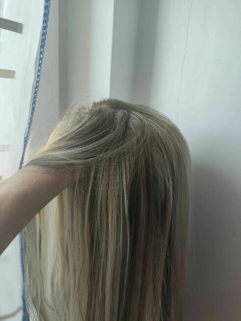 Peruka Jasny Blond Pasemka dla Kobiet Damska Długie Włosy