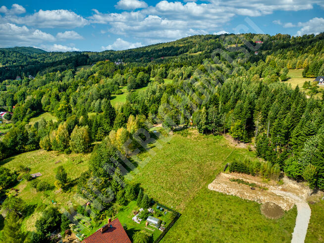 Widokowa działka w Zawoi przy lesie