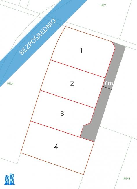 Działki budowlane Zawierzbie k. Dębicy - 49 ar - podział na 4 działki