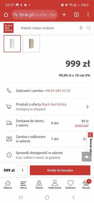 Szafa biala Black Red White