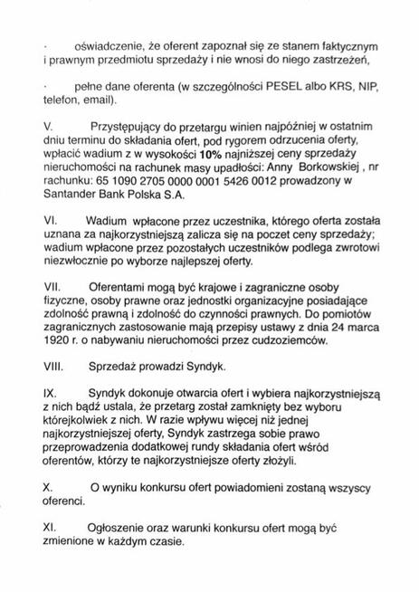 Syndyk sprzeda działkę w miejscowości Kopań gmina Darłowo