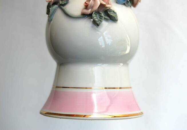 Wazon kwiaty relief ręcznie zdobiony, porcelana Ćmielów 60