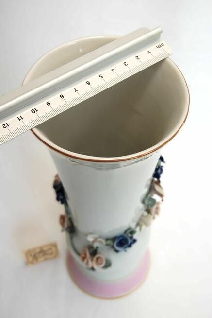 Wazon kwiaty relief ręcznie zdobiony, porcelana Ćmielów 60