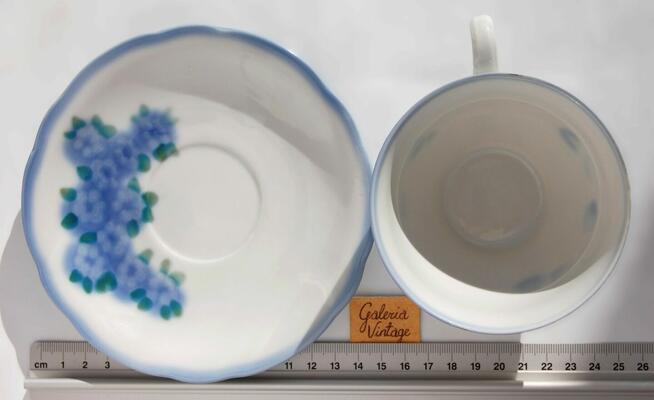 Filiżanka ze spodkiem porcelana ręcznie malowana Ćmielów