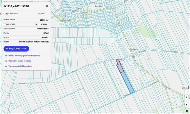 Działka pod zabudowę jednorodzinną Latowicz - Rozstanki