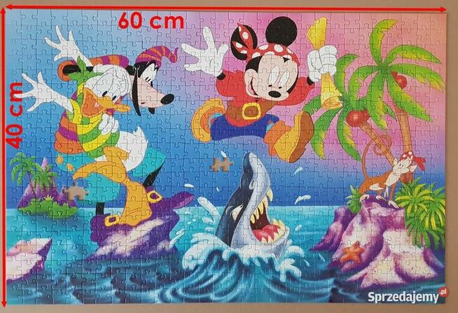 Trefl Puzzle 600 – Mickey Mouse i Piraci. Niekompletne.