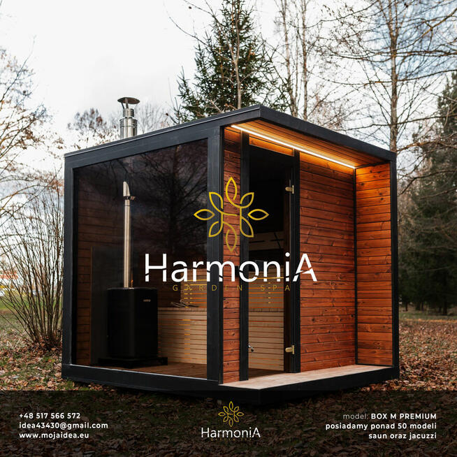 sauna kwadratowa, box, drewniana, thermowood