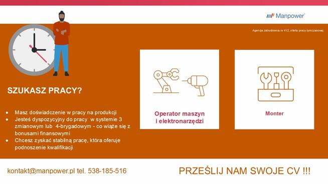 MONTER/ NAWIJACZ/ OPERATOR WÓZKÓW I SUWNIC