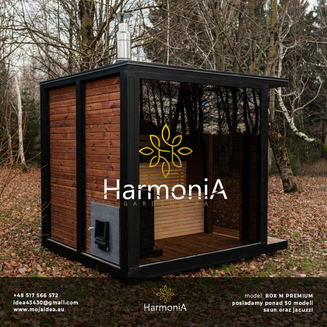 sauna kwadratowa, box, drewniana, thermowood