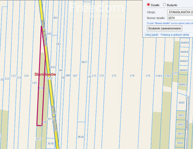 Działka rolna Stanisławów ul. Spacerowa