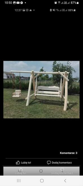 Huśtawki i stoły ogrodowe