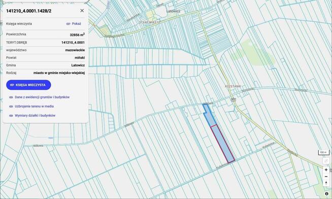 Działka rolna uzbrojona Latowicz - Rozstanki